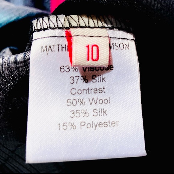 SOLD Matthew Williamson Silk & Wool Blend Blue/Silver Button Down Shirt Dress, - Picture 7 of 8